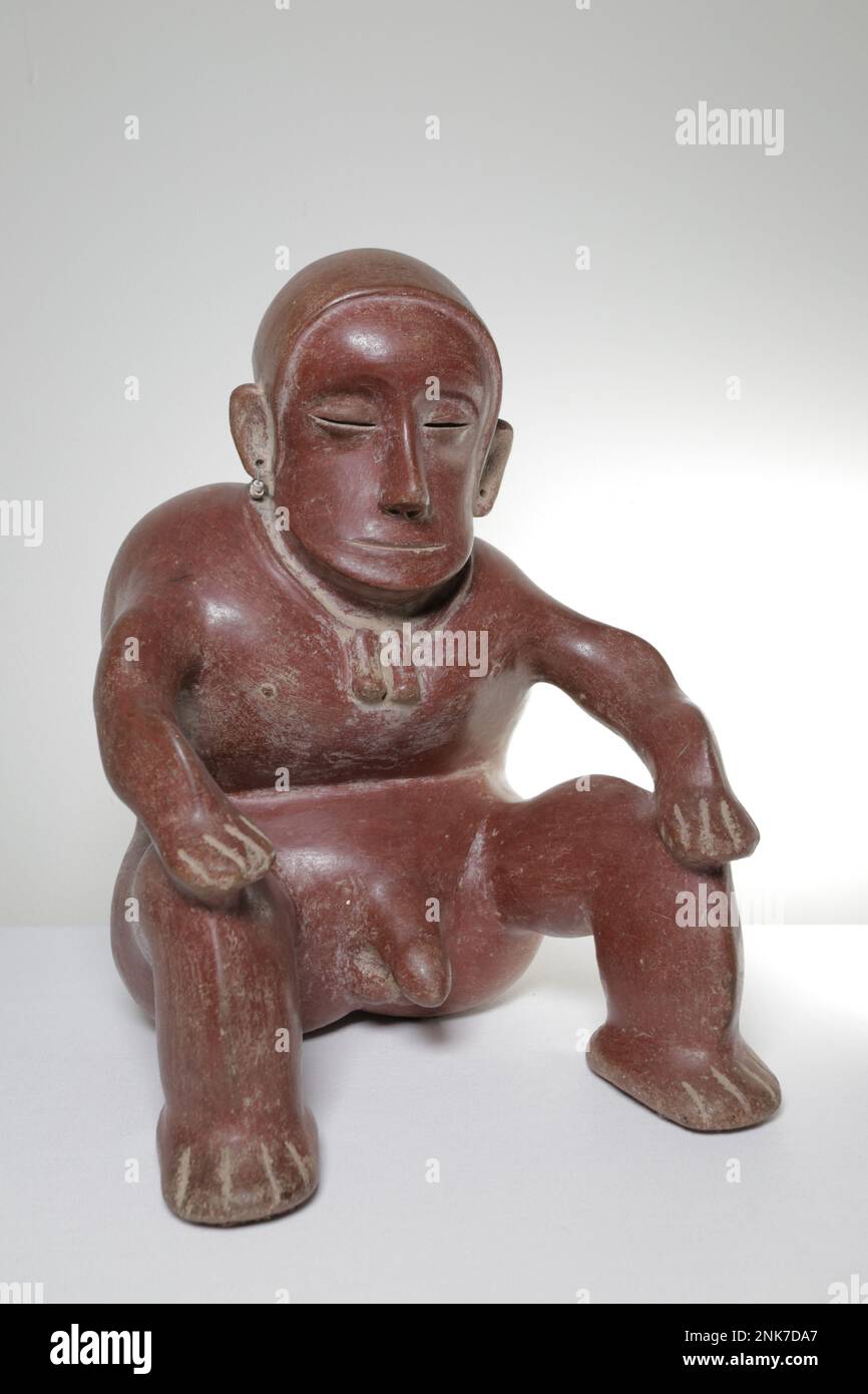 FIGURE DE CHASSES ASSISE COLIMA, STYLE COMALA, PROTOCLASSIC, CA. 100 C.-B. - A.D. Banque D'Images