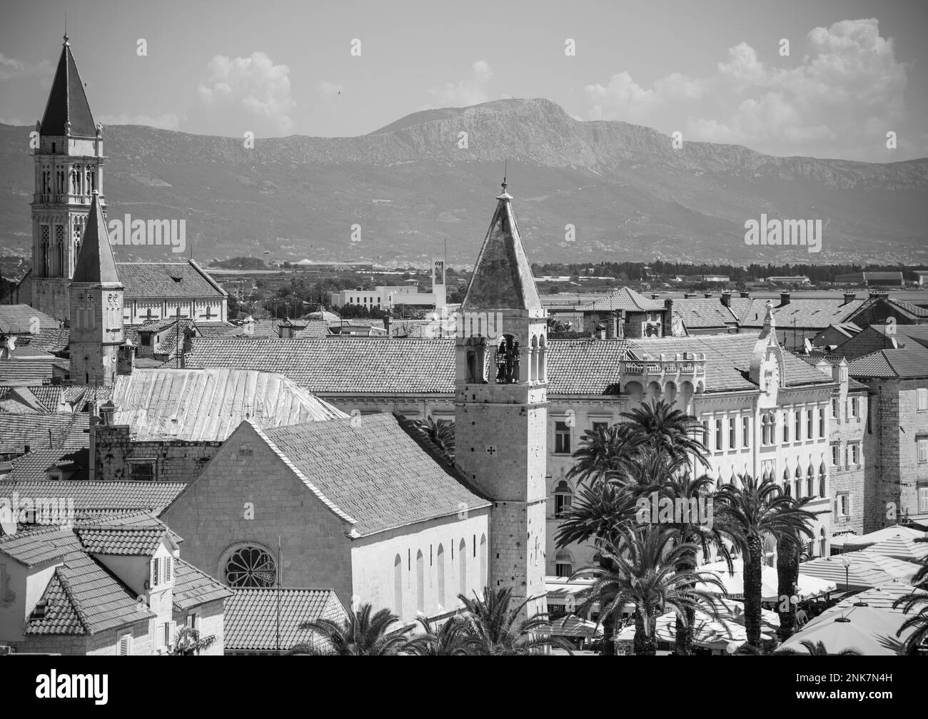 Vieille ville de Trogir, ponts et château, Croatie Banque D'Images