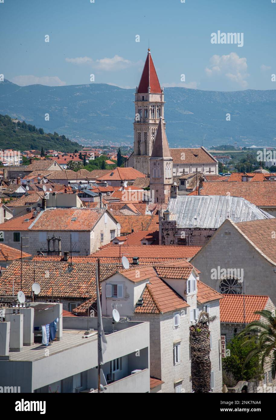 Vieille ville de Trogir, ponts et château, Croatie Banque D'Images