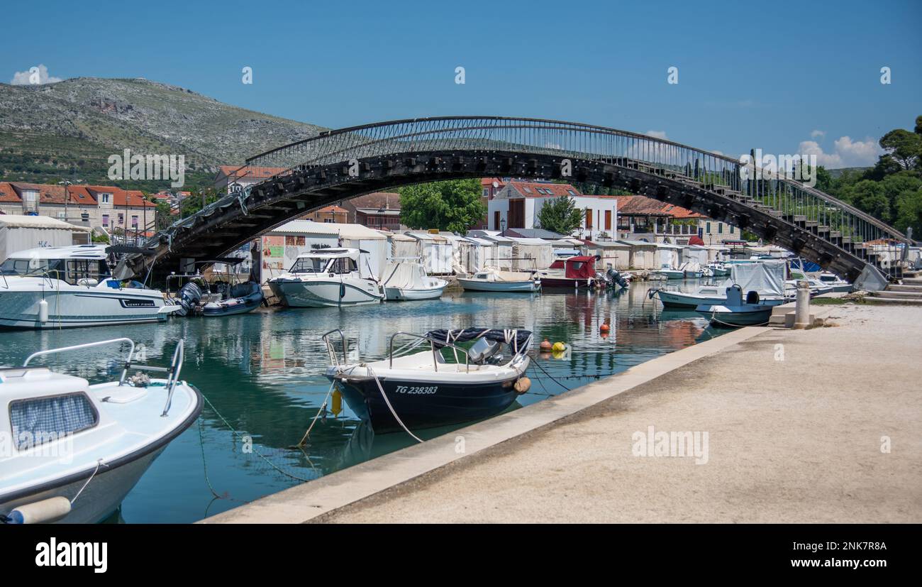 Vieille ville de Trogir, ponts et château, Croatie Banque D'Images
