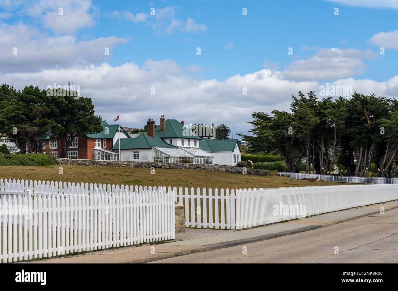 Maison du gouvernement, résidence officielle du gouverneur construite en 1845 dans les îles Falkland de Stanley Banque D'Images