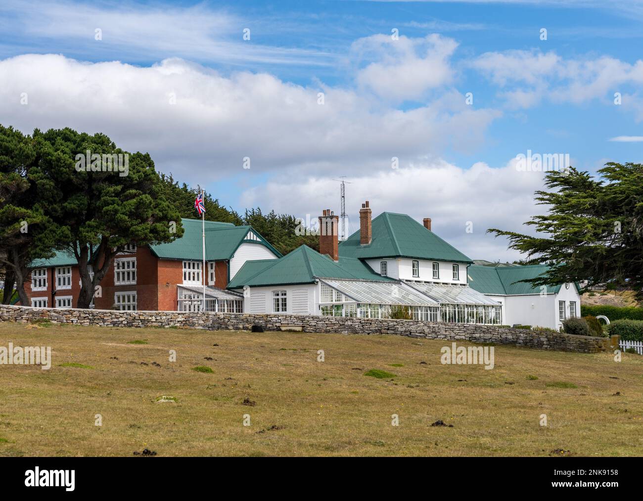 Maison du gouvernement, résidence officielle du gouverneur construite en 1845 dans les îles Falkland de Stanley Banque D'Images
