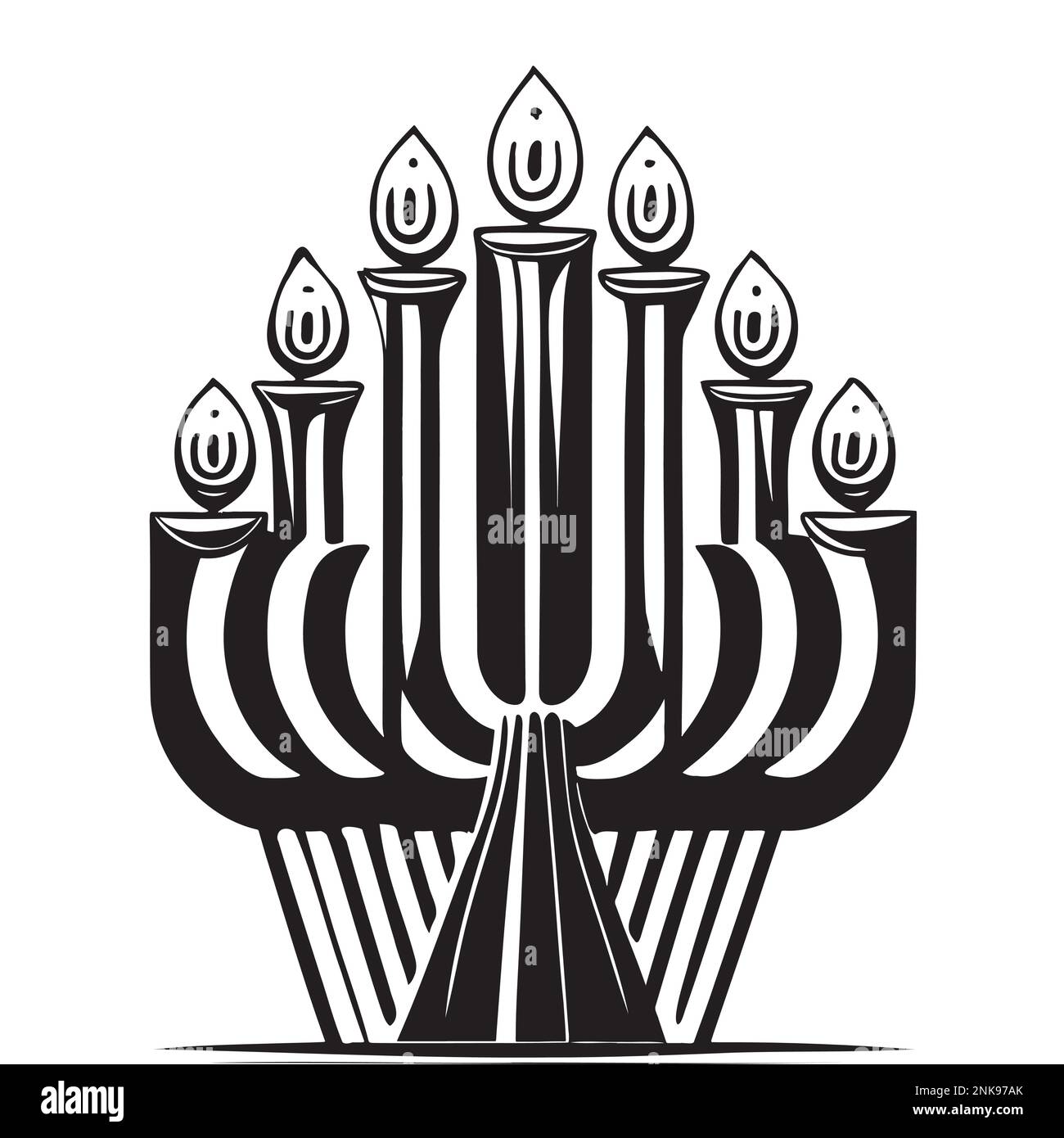 Menorah vintage esquisse dessinée à la main illustration de la religion Illustration de Vecteur