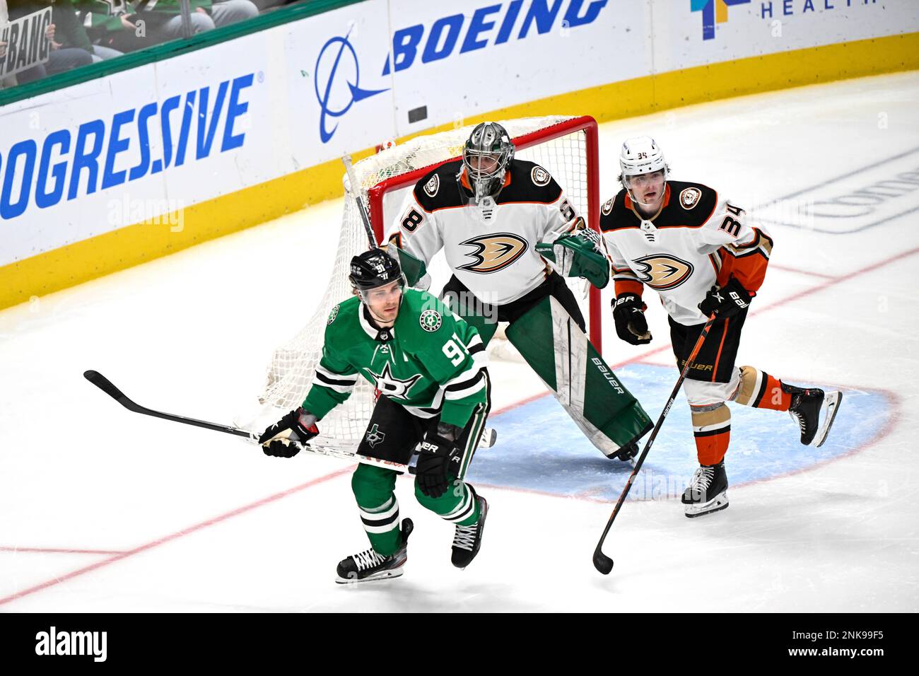 Anaheim Ducks emergency goalie Thomas Hodges (68) watches the play in