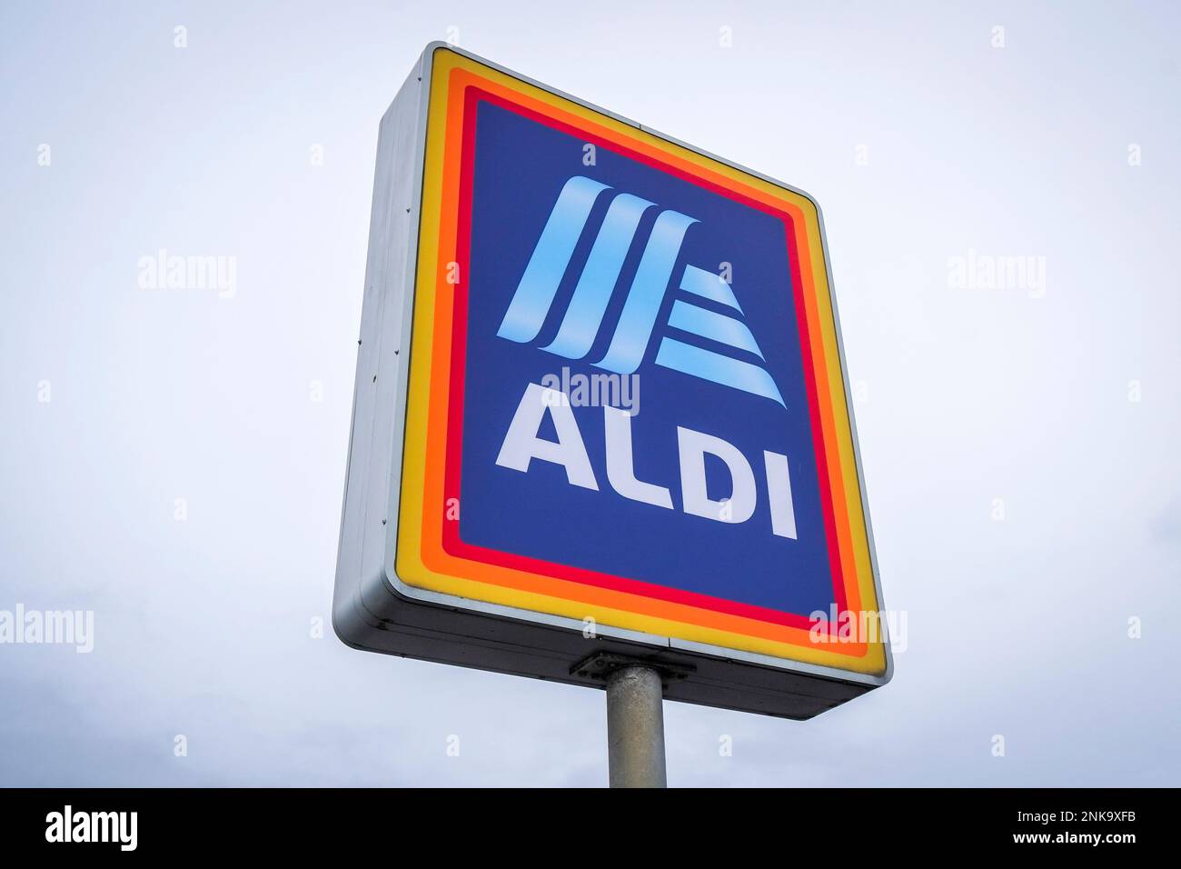 Logo du supermarché Aldi Banque D'Images