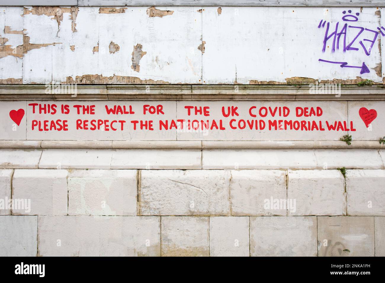 Le mur commémoratif national Covid commémorera les victimes de la pandémie COVID-19 à South Bank of London, en Angleterre Banque D'Images