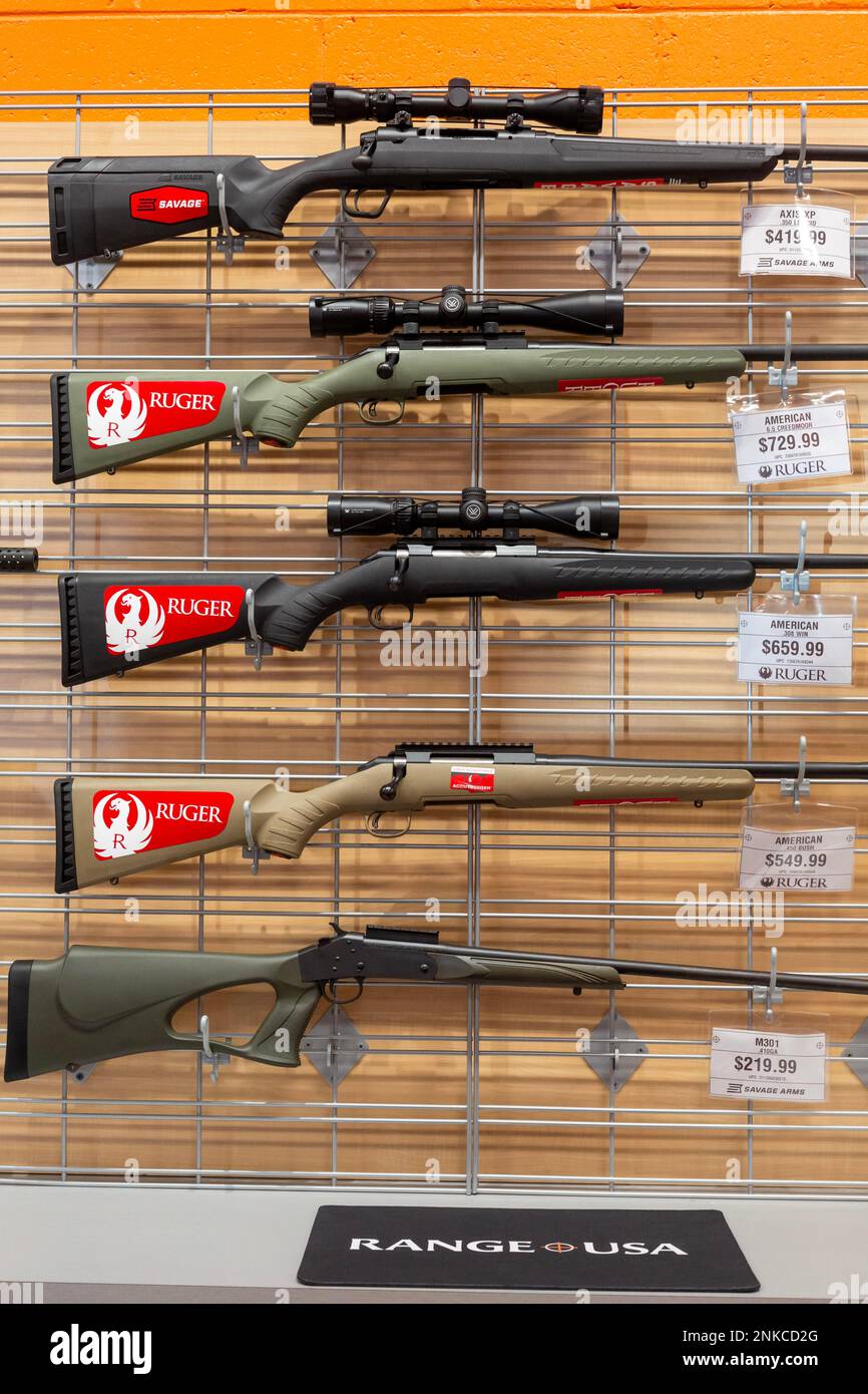 Southgate, Michigan, Range USA, une chaîne nationale de magasins d'armes à feu, a ouvert son quatrième emplacement au Michigan. Le magasin vend des armes à feu et des munitions, a un Banque D'Images