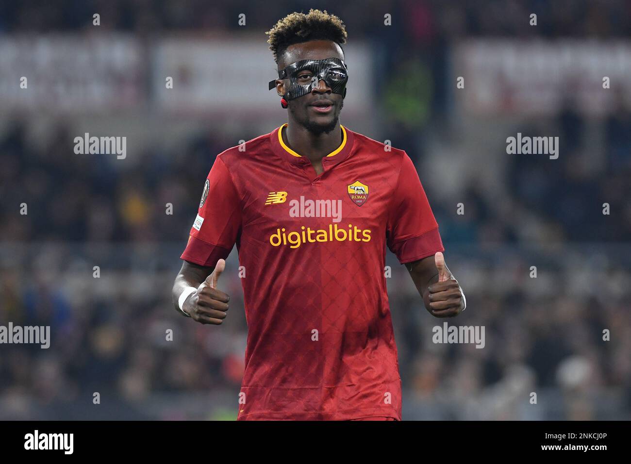 23rd février 2023; Stadio Olimpico, Rome, Italie: Ligue Europa de l'UEFA, AS Roma vs FC Salzburg; Tammy Abraham of AS Roma Banque D'Images 23rd février 2023; Stadio Olimpico, Rome, Italie: Ligue Europa de l'UEFA, AS Roma vs FC Salzburg; Tammy Abraham of AS Roma Banque D'Images