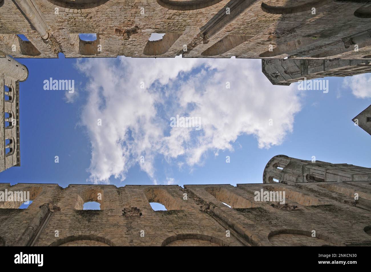 Les ruines de l'abbaye du 11th siècle, l'abbaye de Jumieges, Jumieges, département Seine-Maritime, haute-Normandie, France Banque D'Images