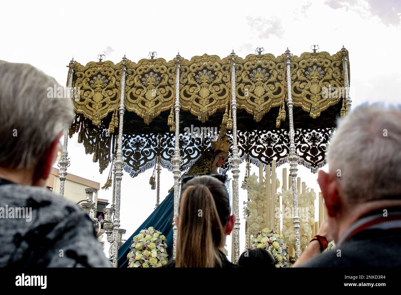 The Virgin of the Consolation of the Brotherhood of the Thirst, by the Av, Luis Montoto, in the Holy Week Seville 2022. Holy Wednesday to April 13, 2022 in Seville (Andalusia, Spain) APRIL 13;2022 Eduardo Briones / Europa Press 04/13/2022 (Europa Press via AP) Banque D'Images