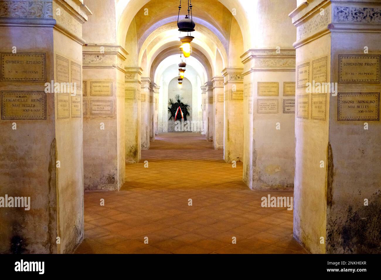 Temple de San Sebastiano qui se dresse comme un mémorial aux Martyrs de Belfiore à Mantoue Italie Banque D'Images