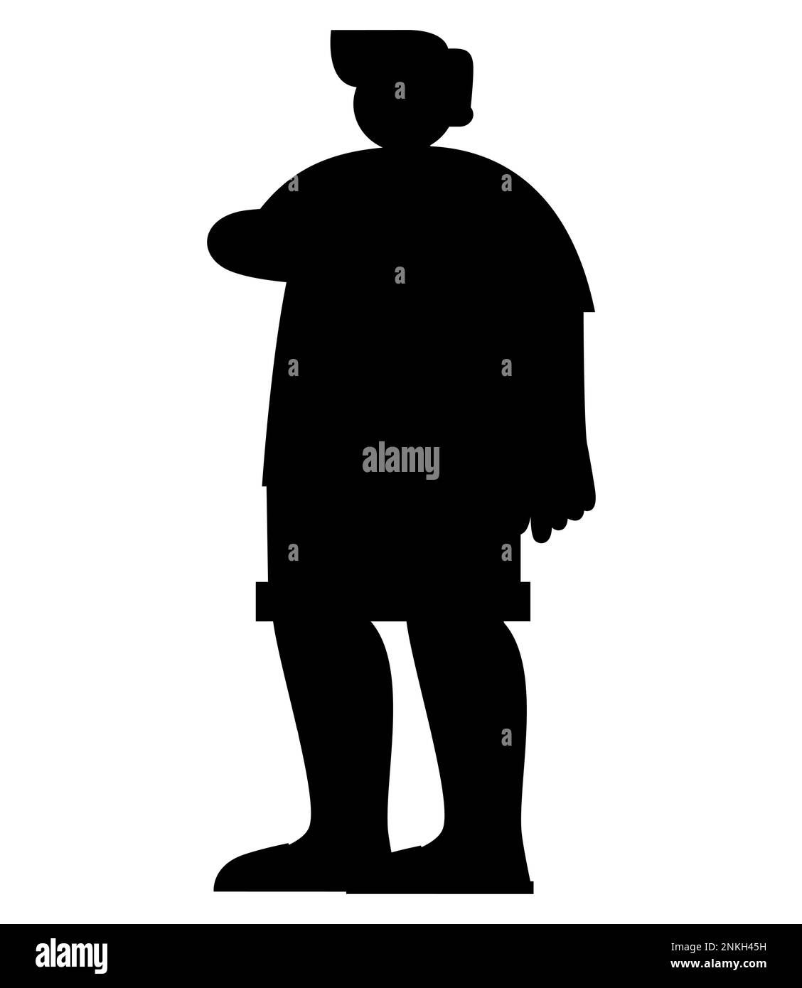 Silhouette noire d'un adolescent sur pied, vecteur de couleur noire, isolée sur fond blanc Illustration de Vecteur