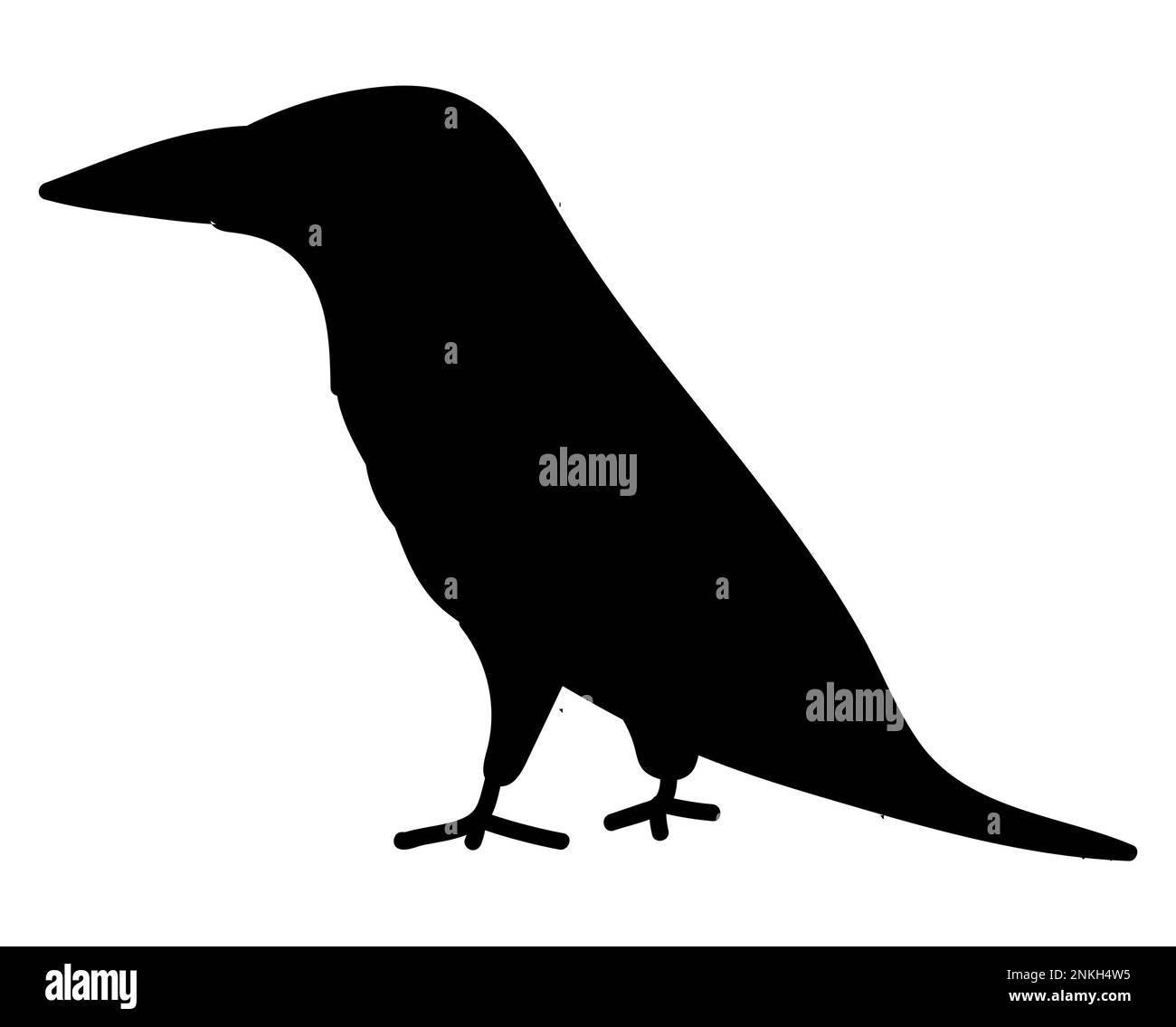 Silhouette d'un corbeau isolé sur un fond blanc. Icône ou logo noir corbeau, vecteur de corbeau Illustration de Vecteur