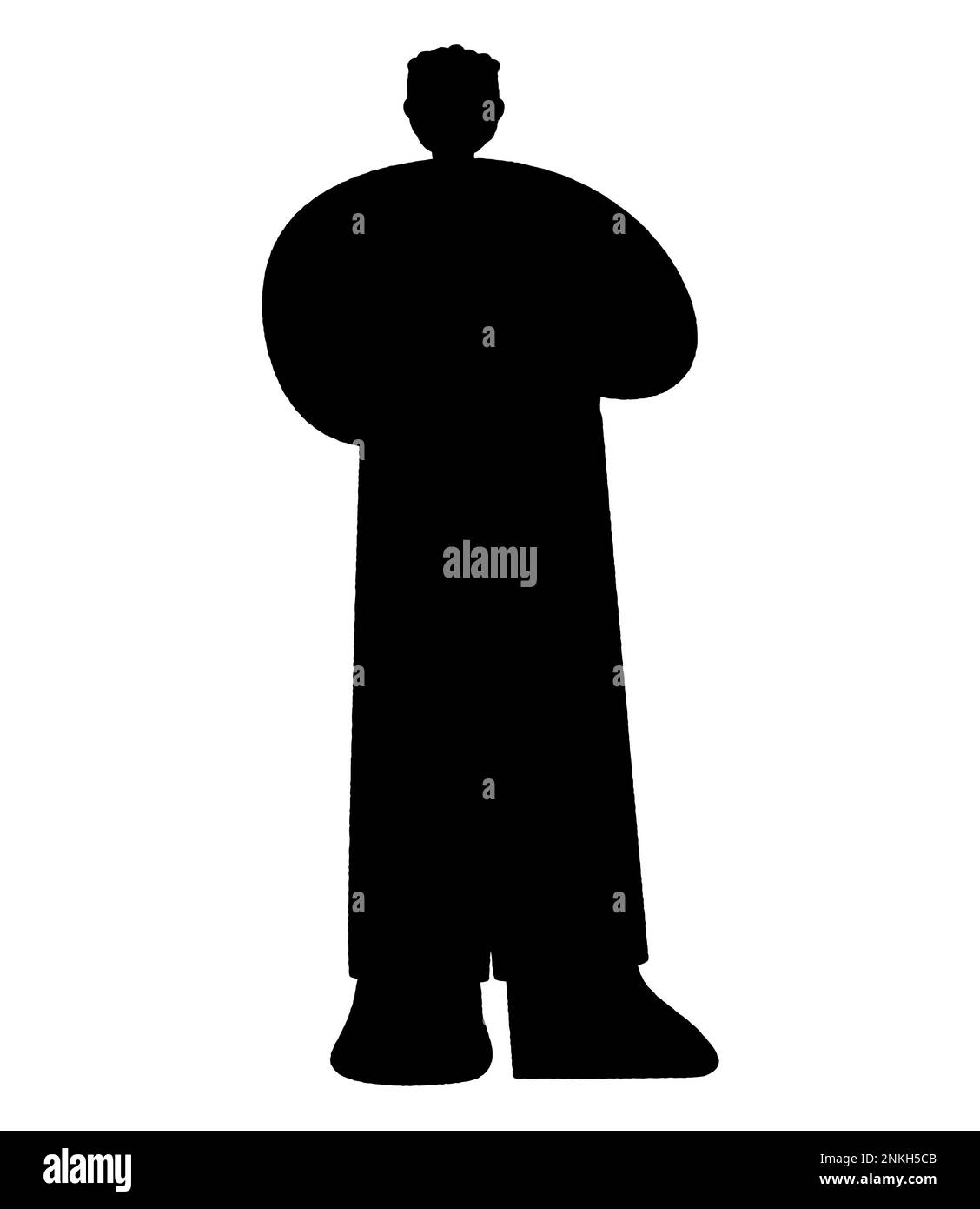 Silhouette vectorielle d'un homme debout avec des mains pliées ou croisées, hommes d'affaires, noir Illustration de Vecteur