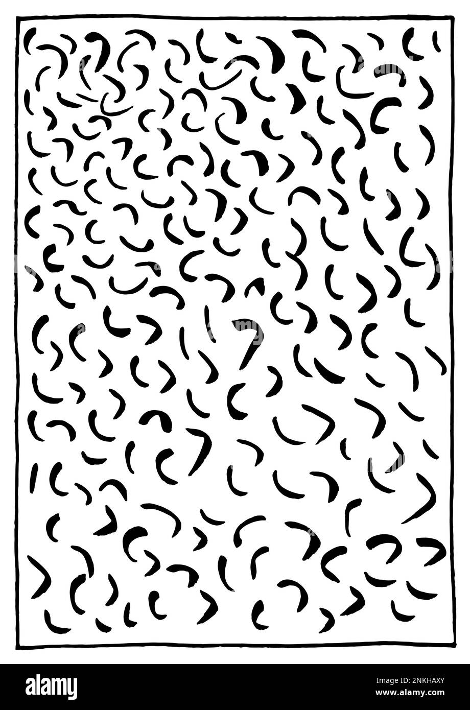 Vecteur d'arrière-plan de texture noir et blanc abstrait avec trait d'encre monochrome. Illustration de Vecteur