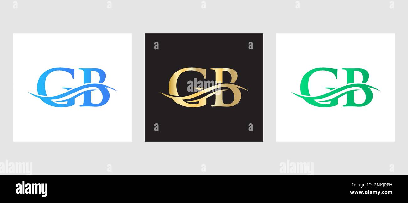 Conception initiale du logo de la lettre GB du monogramme. Modèle de logotype GB Illustration de Vecteur