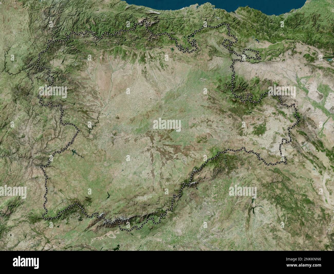 Castilla y Leon, communauté autonome d'Espagne. Carte satellite haute résolution Banque D'Images