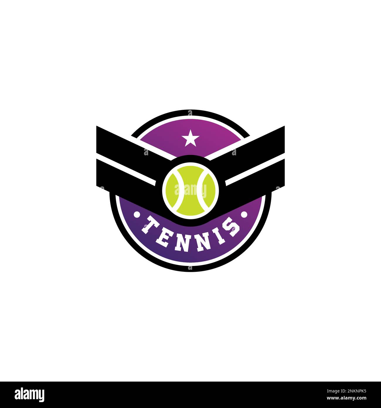 Illustration vectorielle de la conception du logo du club militaire de tennis Illustration de Vecteur