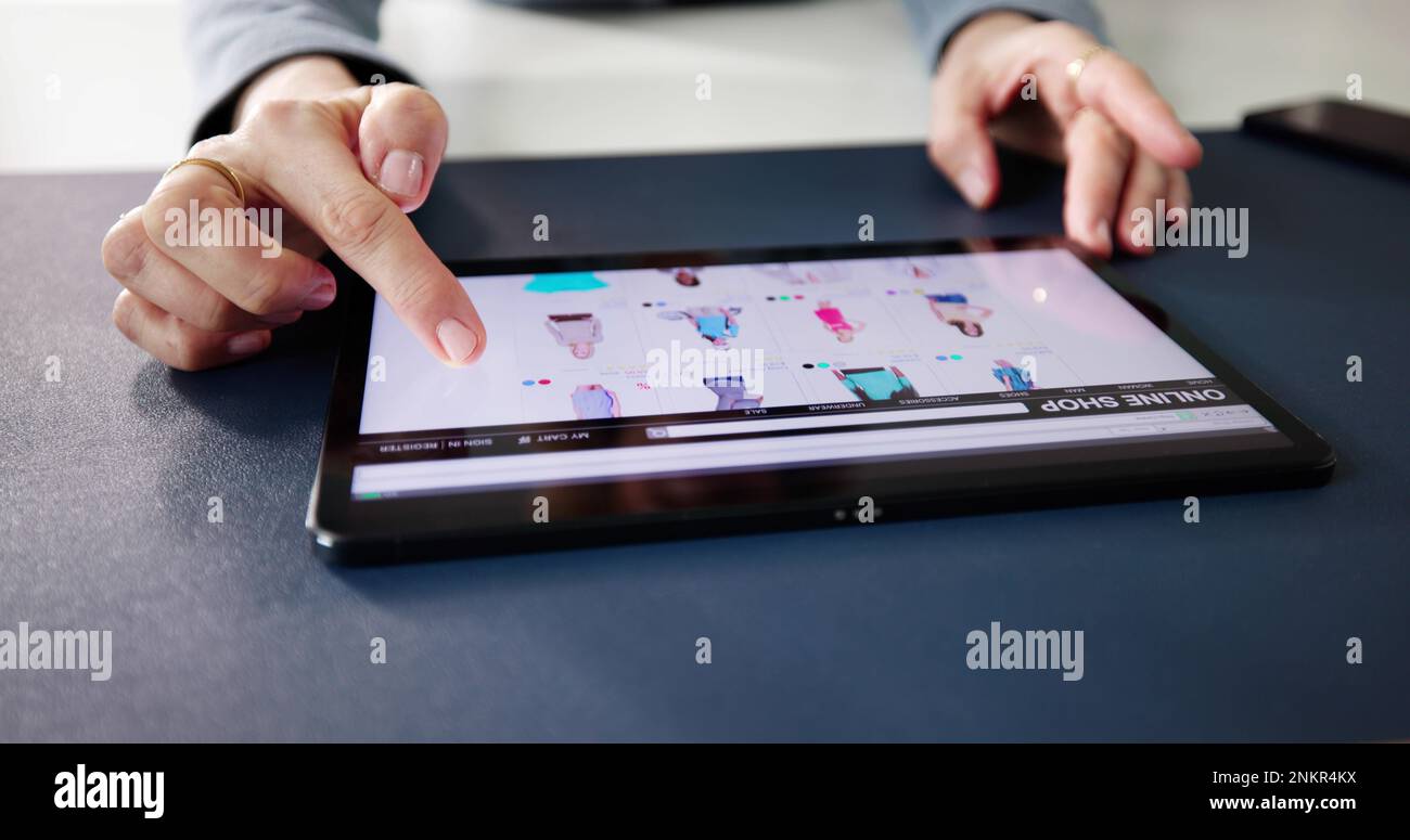 Boutique en ligne du site Web d'Ecommerce Shopping sur tablette Banque D'Images