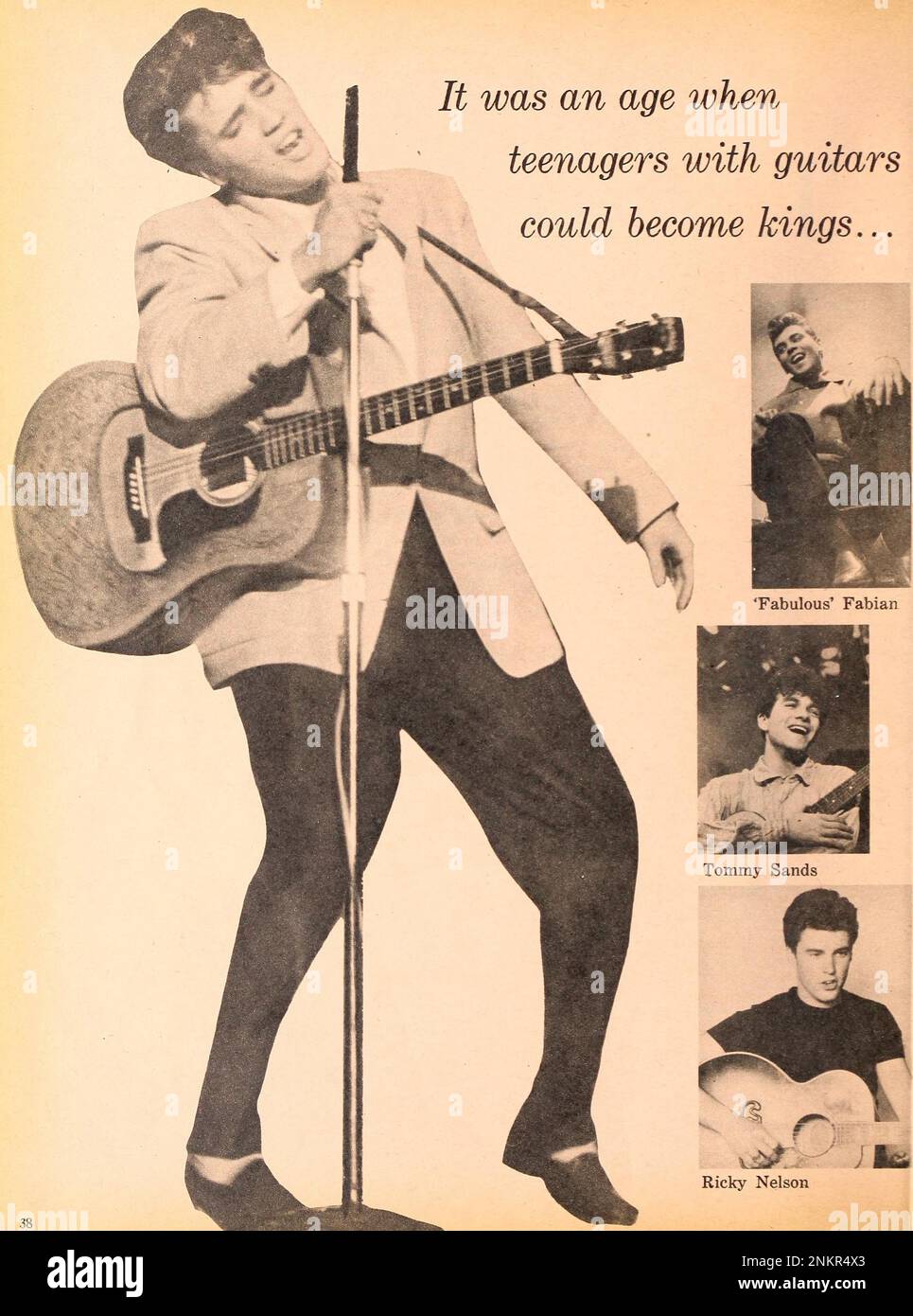 Écran moderne page 1960, Elvis Presley, Ricky Nelson, Tommy Sands Banque D'Images Écran moderne page 1960, Elvis Presley, Ricky Nelson, Tommy Sands Banque D'Images