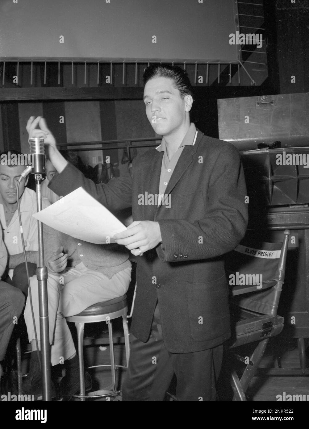 Elvis photographié pendant le G.I. Session d'enregistrement de la bande-son Blues, avril 1960 Banque D'Images