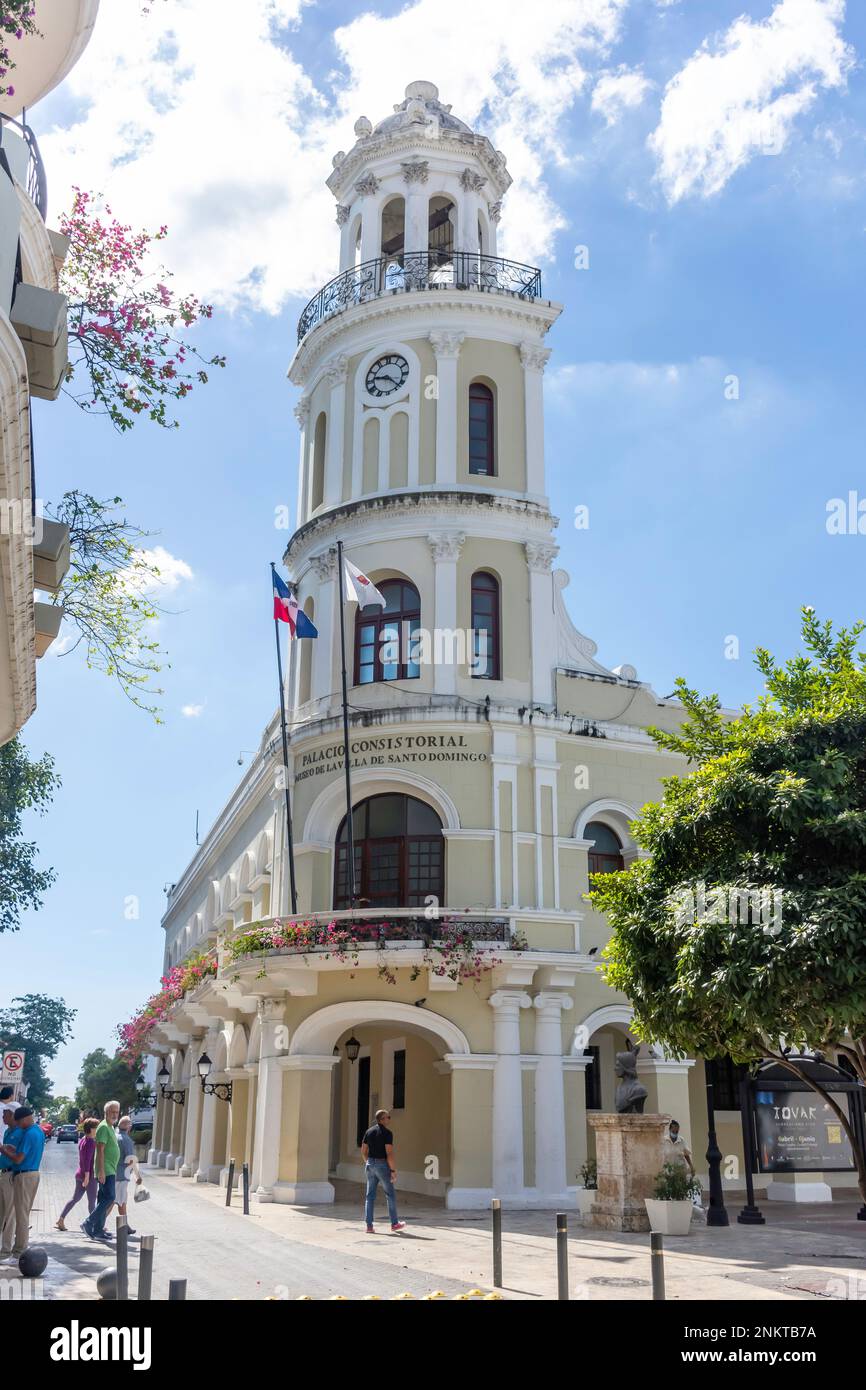 Palacio Consistorial de Santo Domingo, Calle Arzobispo Meriño, Santo Domingo, République Dominicaine, grandes Antilles, Caraïbes Banque D'Images