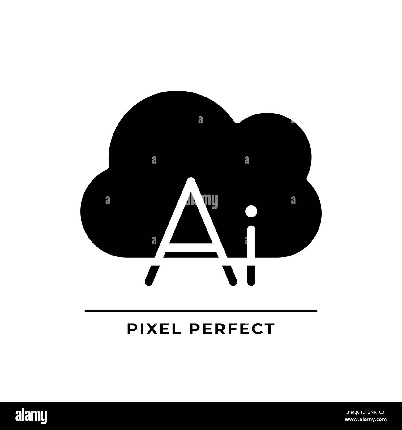 Icône de glyphe noir ai basé sur le Cloud Illustration de Vecteur