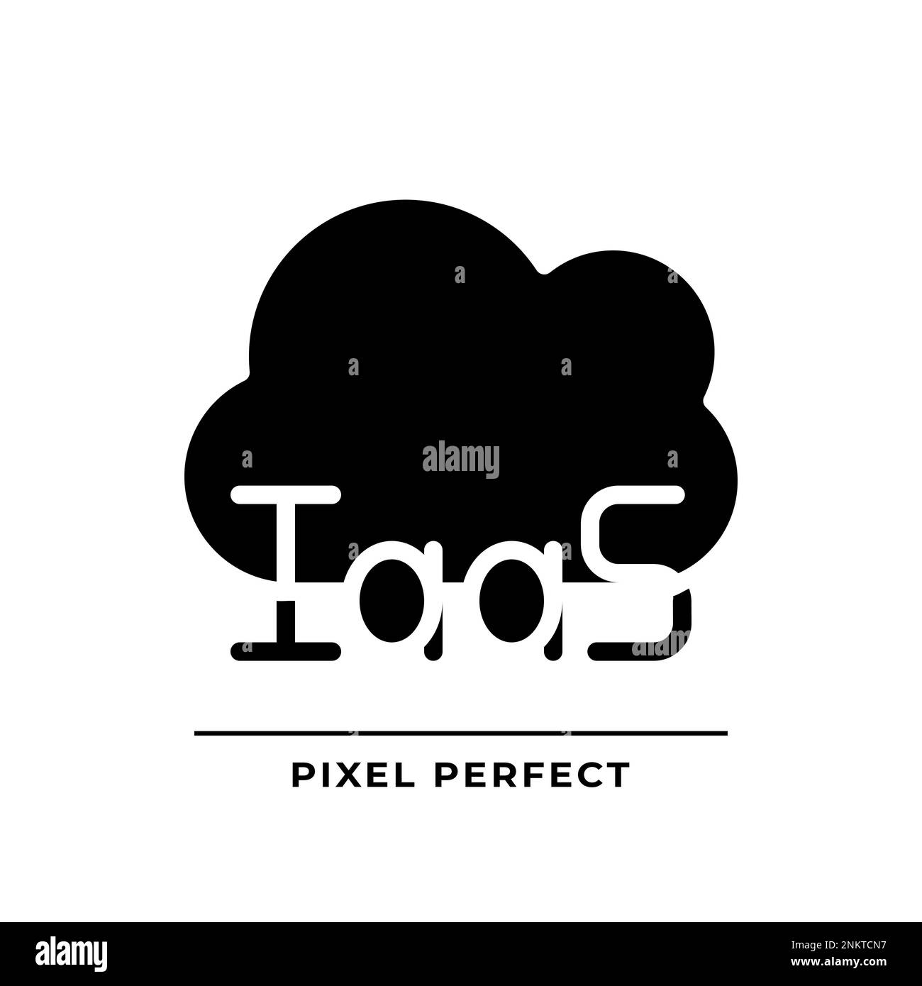 Icône de glyphe noir IaaS basée sur le Cloud Illustration de Vecteur
