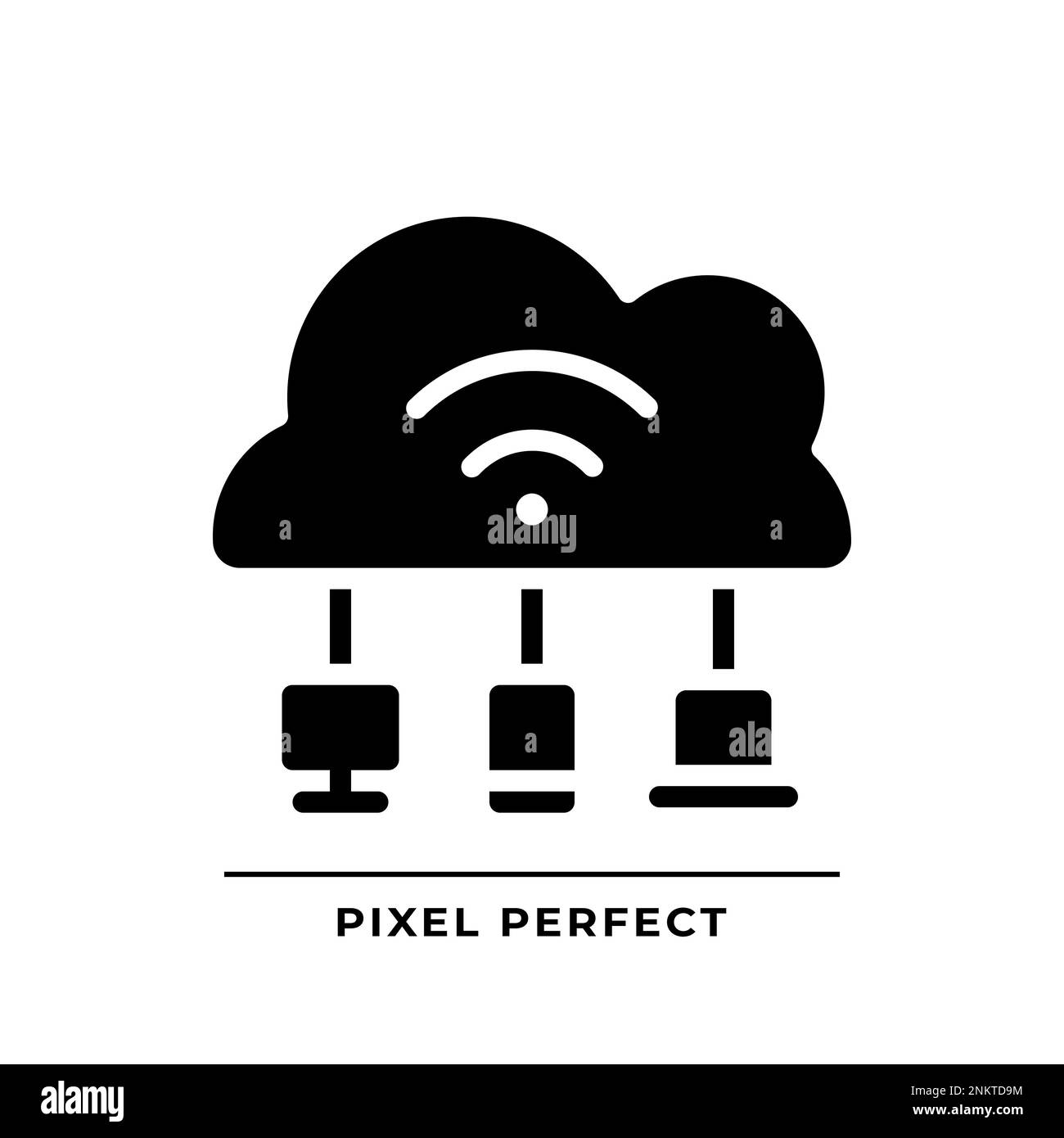 Icône de glyphe noir IoT basée sur le Cloud Illustration de Vecteur