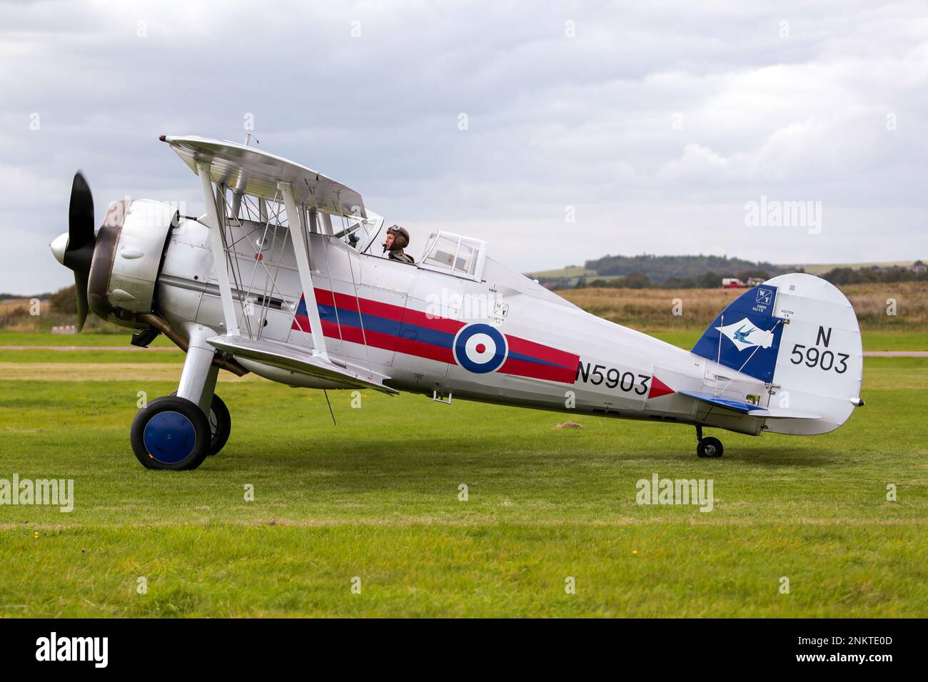 C'est le Gloster Gladiator II sur l'affichage à l'hôtel Shoreham Airshow, l'aéroport de Shoreham, East Sussex, UK. 30 août 2014 Banque D'Images