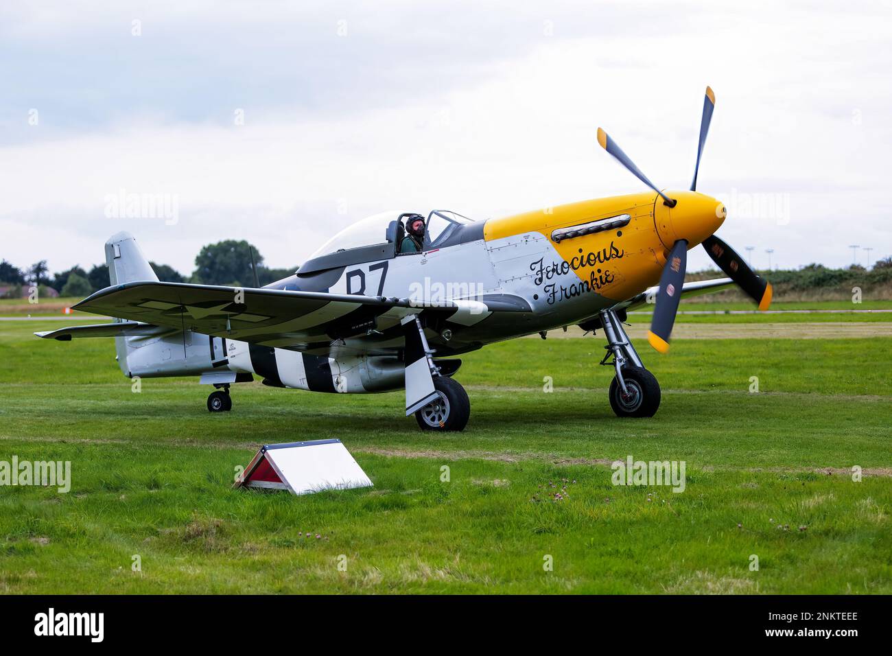 Il s'agit du P-51D nord-américain Mustang 44-73149, Frankie féroce exposé à l'Airshow de Shoreham, aéroport de Shoreham, East Sussex, Royaume-Uni. 30th août 2014 Banque D'Images