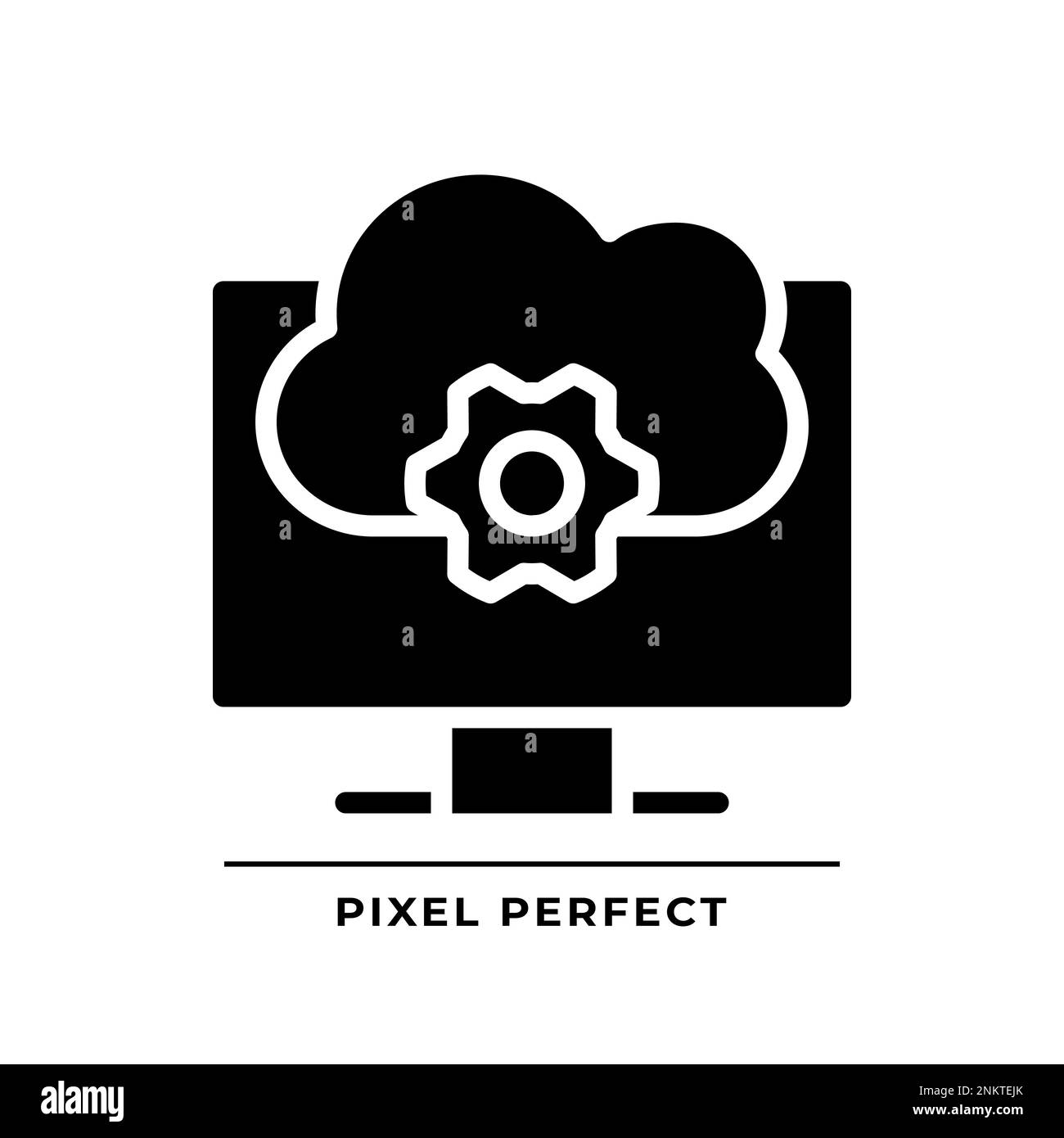 Icône de glyphe noir du logiciel basé sur le Cloud Illustration de Vecteur
