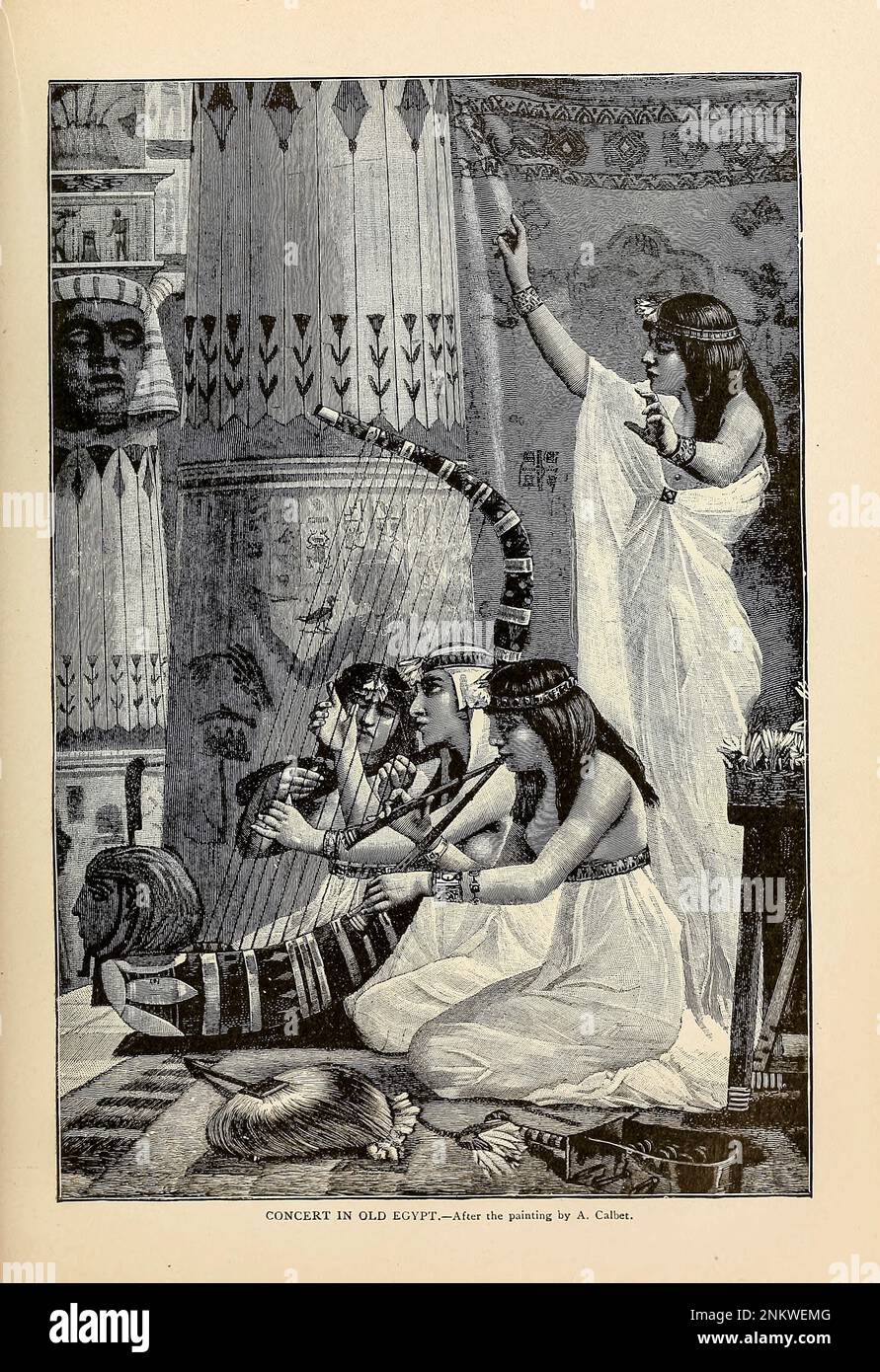 Concert dans l'ancienne Égypte Livre XVIII les Hamites de l'histoire universelle de Cyclopedia : embrassant la présentation la plus complète et la plus récente du sujet en deux parties principales ou divisions de plus de six mille pages par John Clark Ridpath, 1840-1900 Date de publication 1895 Editeur Boston : Balch Bros. Volume 6 Histoire de l'homme et de l'humanité Banque D'Images