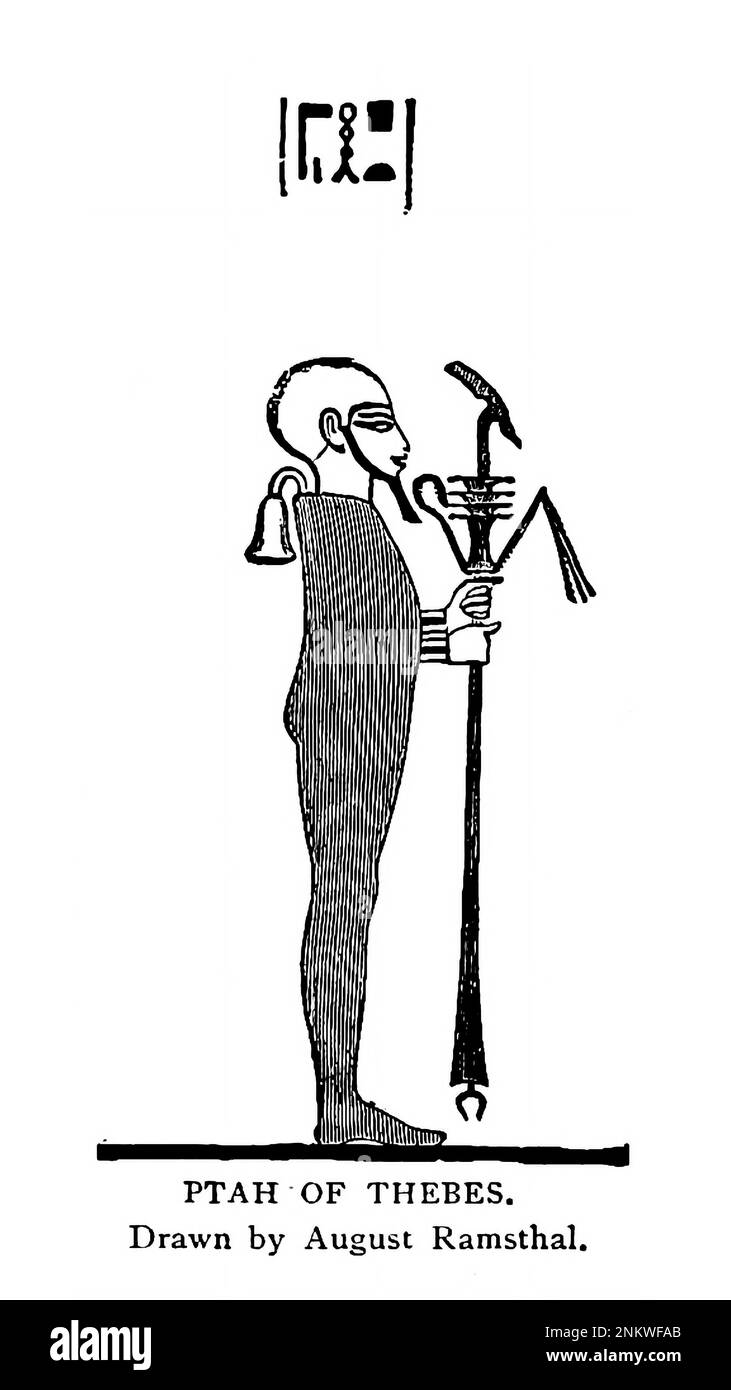 PTAH de Thèbes du livre XVIII les Hamites de Cyclopedia histoire universelle : embrassant la présentation la plus complète et la plus récente du sujet en deux parties principales ou divisions de plus de six mille pages par John Clark Ridpath, 1840-1900 Date de publication 1895 Editeur Boston : Balch Bros. Volume 6 Histoire de l'homme et de l'humanité Banque D'Images