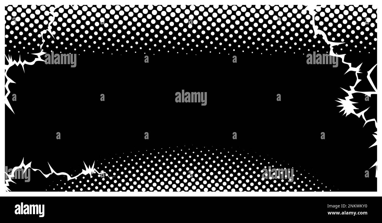 Arrière-plan noir-blanc avec des lumières. Image vectorielle en style manga et anime. Illustration de Vecteur