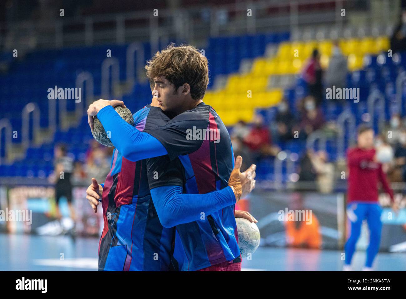 Pablo Urdangarín plays handball with Barca against BM Logroño La Rioja on February 5th in Barcelona (Spain). PABLO URDANGARIN;HANDBALL;GAME;MATCH;PLAY Lorena Sopêna / Europa Press 02/05/2022 (Europa Press via AP) Banque D'Images