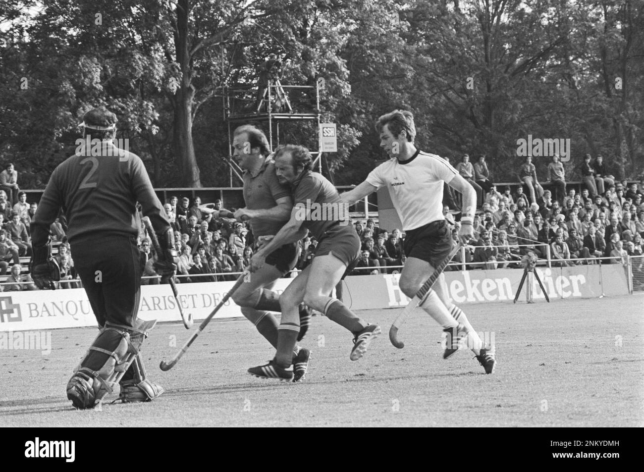 Hockey sur gazon pour hommes ; coupe d'Europe pour hommes à Amstelveen, jeu d'action ca. Juin 1976 Banque D'Images