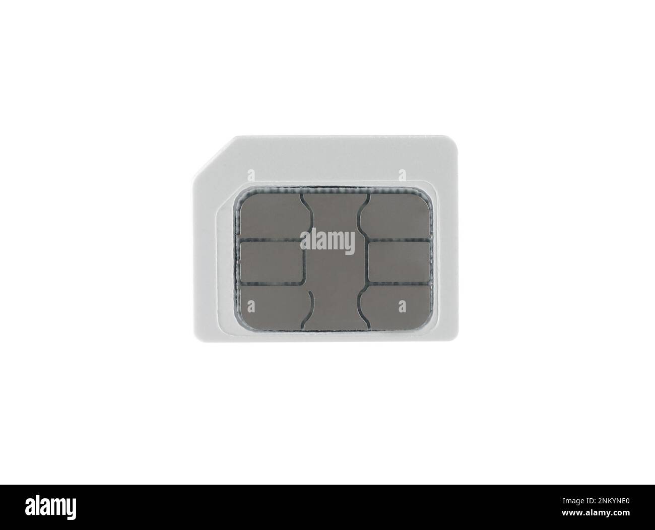 Carte micro SIM moderne isolée sur blanc Banque D'Images
