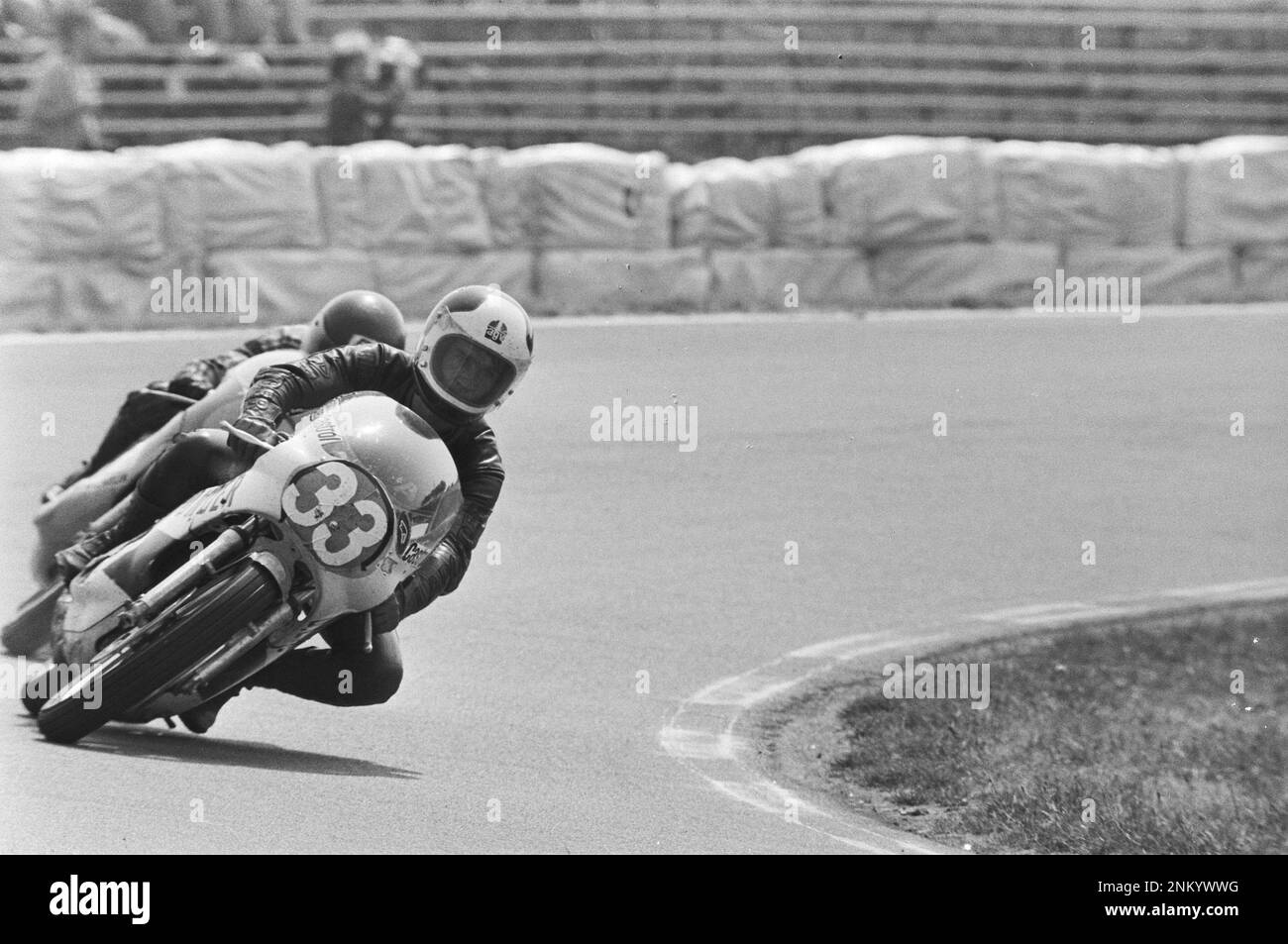 Formation TT Assen, Boet van Dulmen pendant la formation 350cc moto ca. 24 juin 1976 Banque D'Images