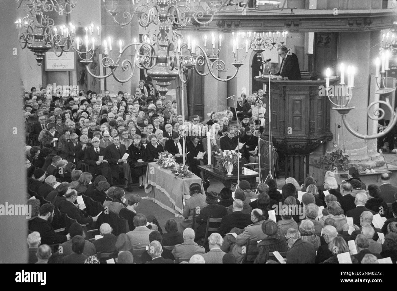 Pays-Bas Histoire: Service commémoratif pour le Rév. Buskes à Westerkerk ca. 13 mars 1980 Banque D'Images