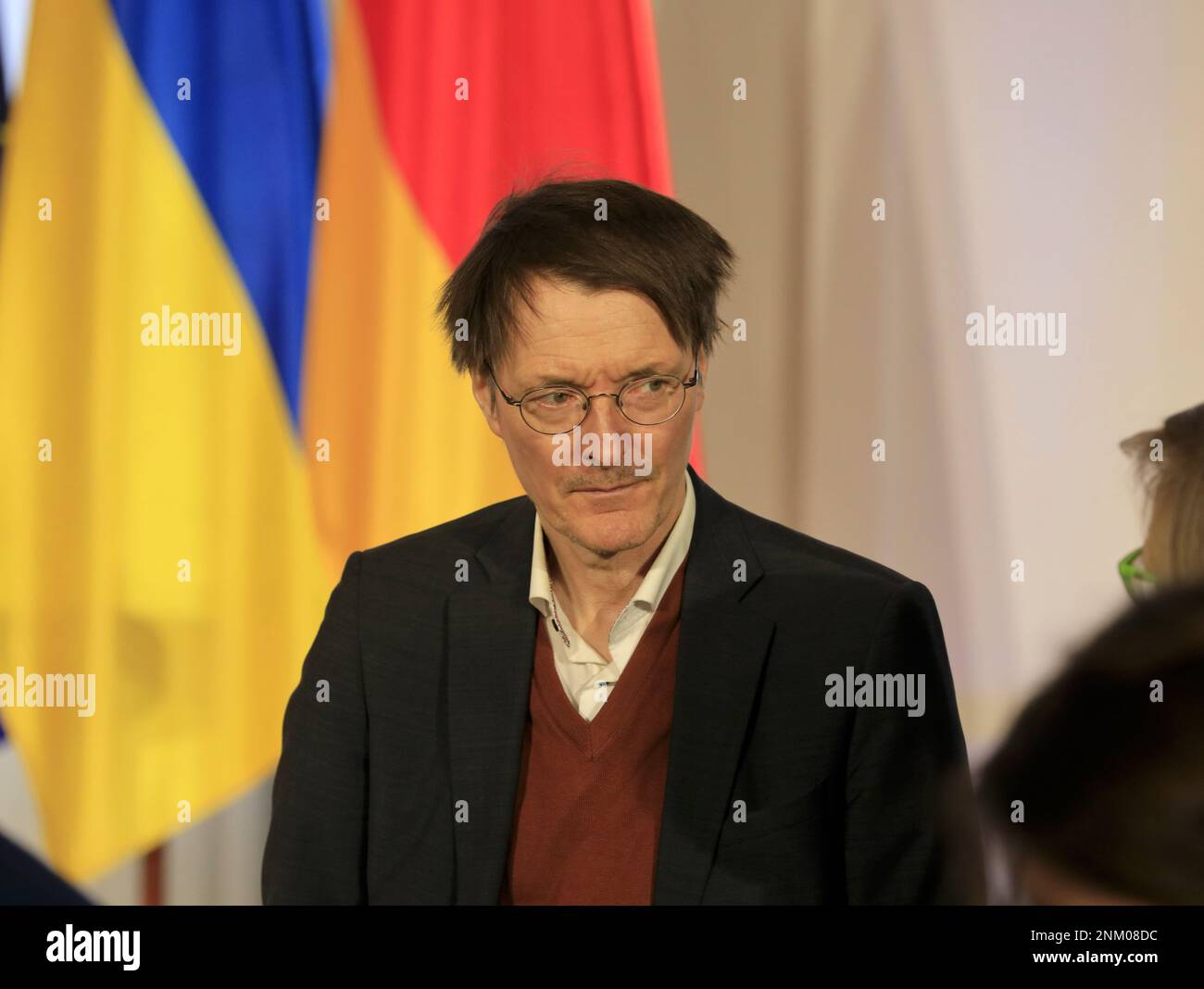 Berlin, Allemagne, 24 février 2023.au Palais Bellevue, résidence officielle du Président allemand, de nombreux hommes politiques allemands ainsi que l'ambassadeur ukrainien à Berlin se réunissent pour une cérémonie de commémoration centrale. Banque D'Images