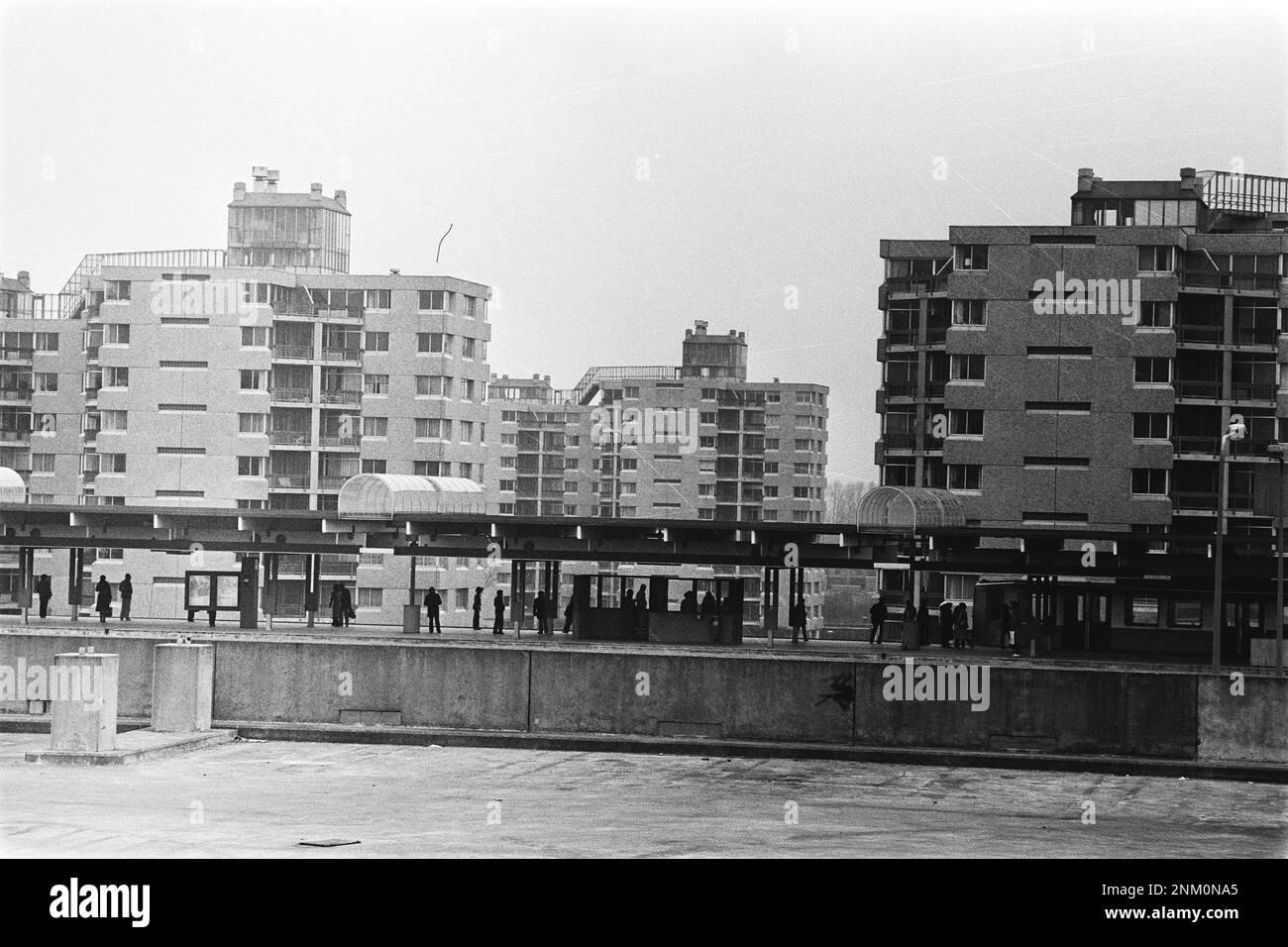 Pays-Bas Histoire: Bâtiments dans le quartier de Bijlmermeer à Amsterdam ca. 27 février 1980 Banque D'Images