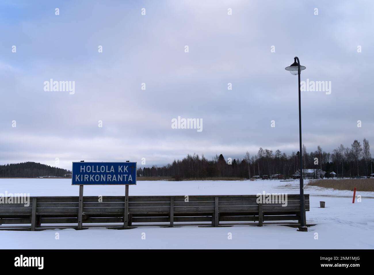 Hollola KK, port de kirkonranta en hiver. Panneau et paysage de Hollola, Finlande. 7 février 2022. Banque D'Images