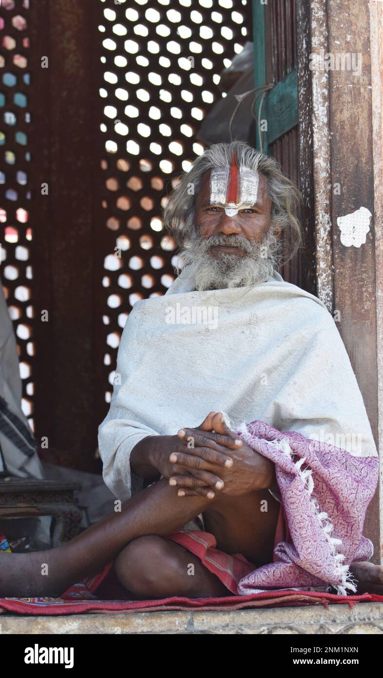 Un prêtre hindou swami en Inde Banque D'Images