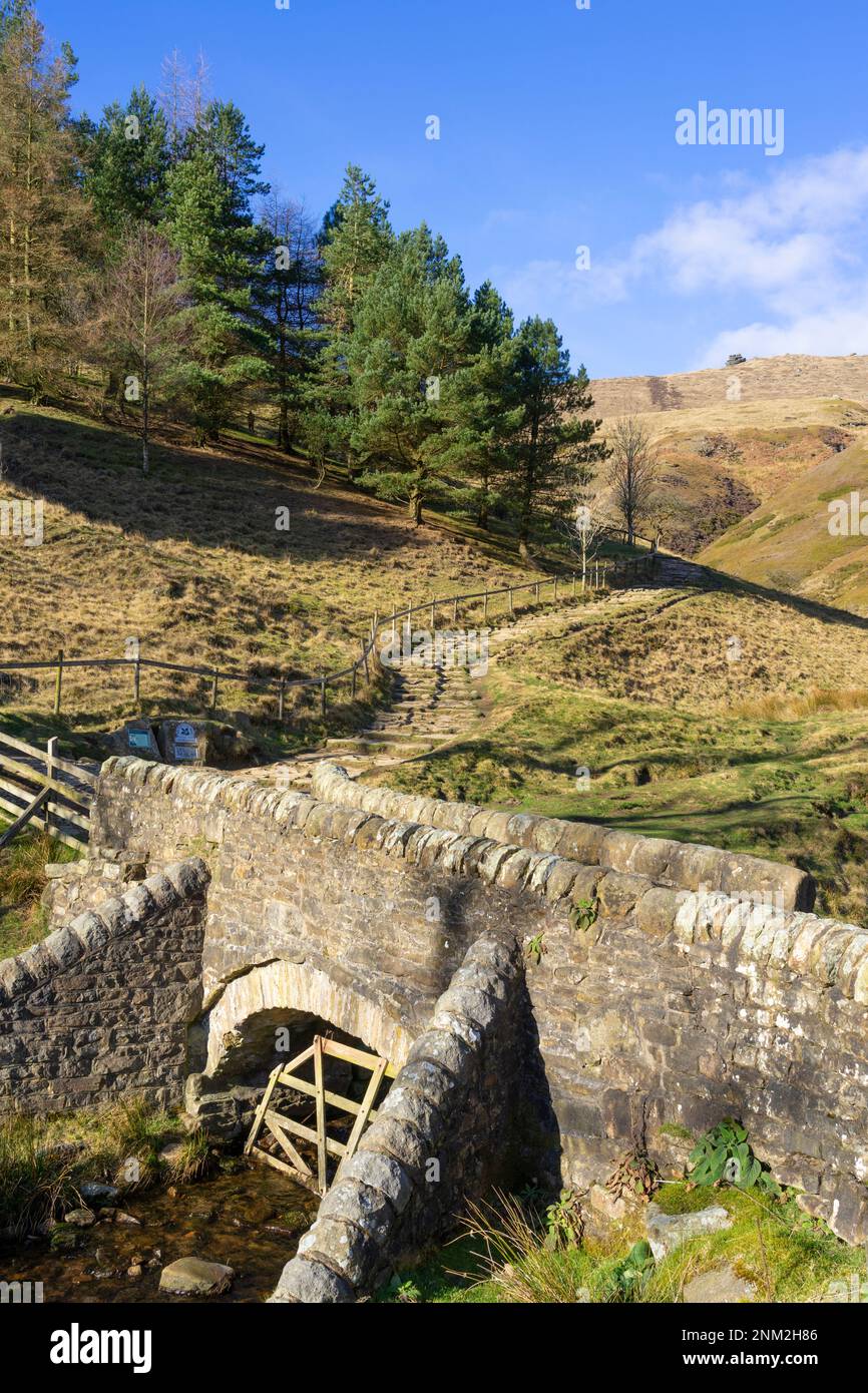 Kinder Scout Jacobs Ladder Edale dans Derbyshire Peak District National Park Derbyshire Angleterre Royaume-Uni GB Europe Banque D'Images