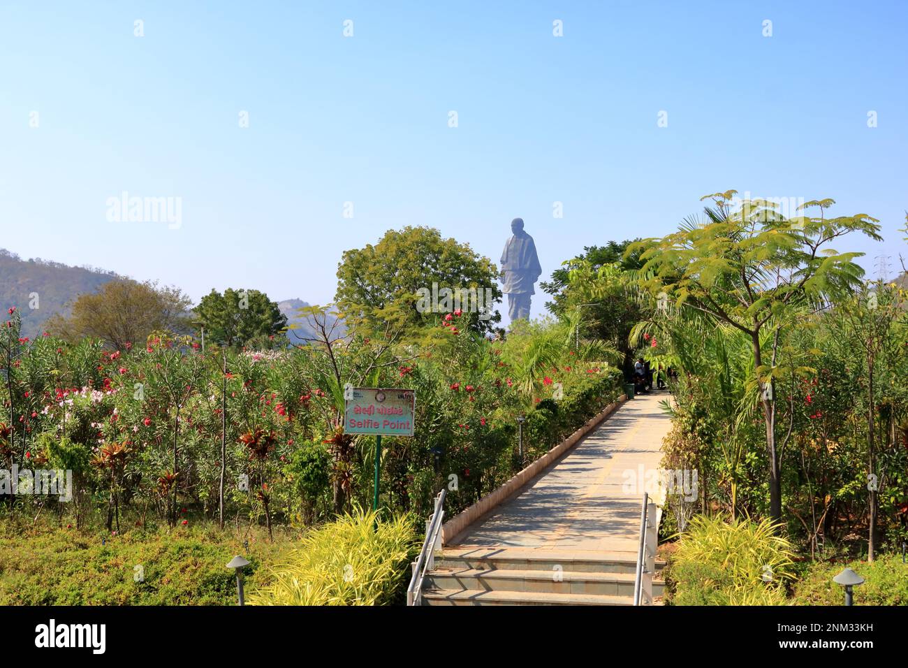 Statue de l'unité vue aérienne prise à Narmada, Gujarat en Inde Banque D'Images