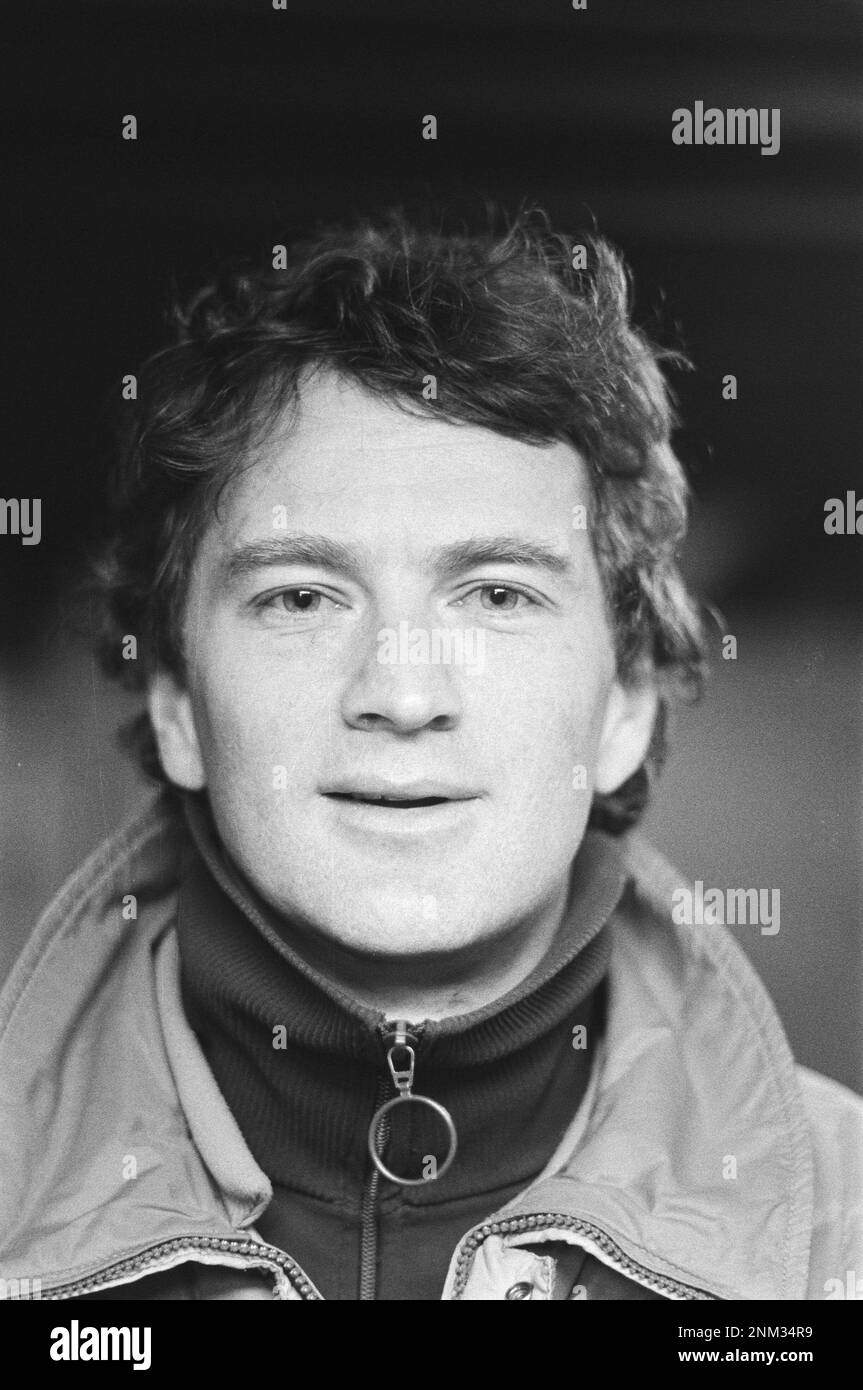 Pays-Bas Histoire : Championnat néerlandais de vitesse Sprint ​​Skating à la Haye. Entraîneur de Sprint Jorrit Jorritsma ca. 6 janvier 1980 Banque D'Images