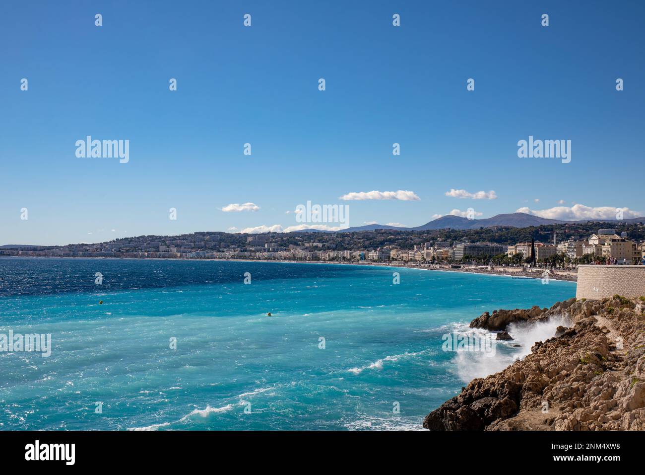 Nice front de mer, Côte d'Azur, Alpes-Maritimes, France Banque D'Images