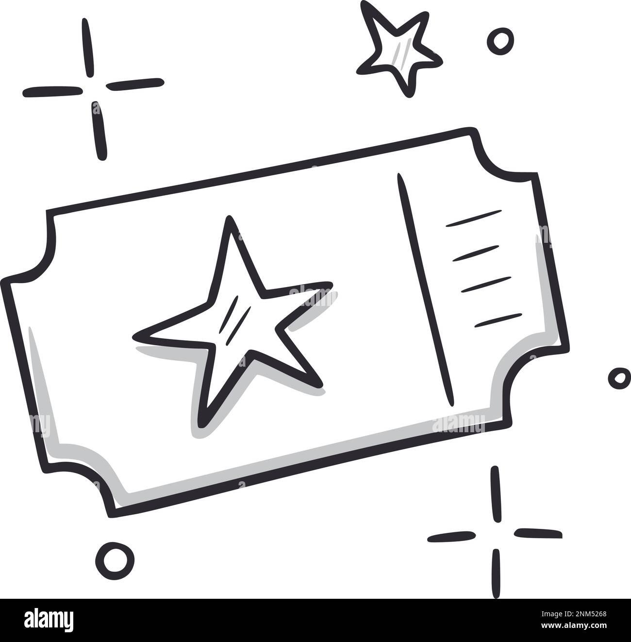 Bon de réduction bonus doodle Icon. Bon cadeau en forme d'icône représentant un dessin dessiné à la main. Programme de fidélité, concept de dessin de caniche-cadeau. Illustration vectorielle. Illustration de Vecteur
