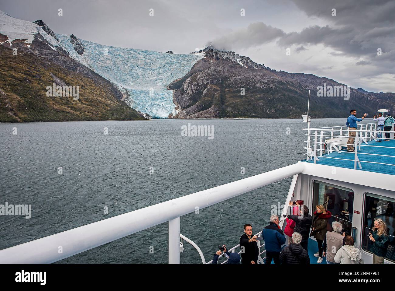 Italia, l'Avenue des glaciers les glaciers de Ventus en bateau de croisière, PN Alberto de Agostini, la Terre de Feu, Patagonie, Chili Banque D'Images